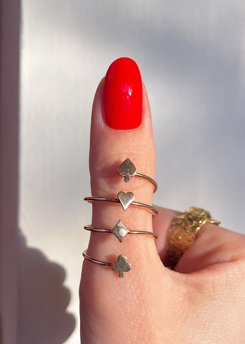 14k Card Suite Twist Ring