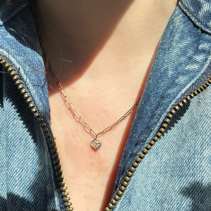 14k Heart Shaped Diamond Necklace