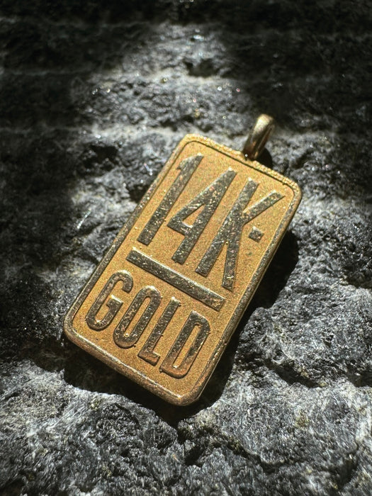 14k Gold Bar Charm