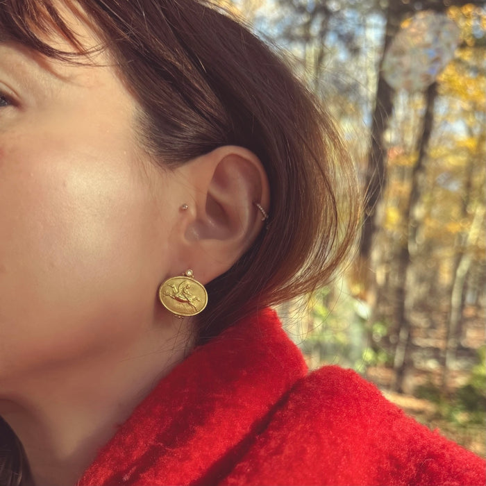 18k Diamond Mythical Earrings by Seidengang