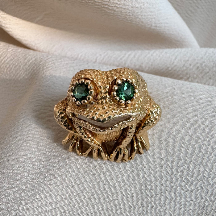 14k Tourmaline Frog Ring
