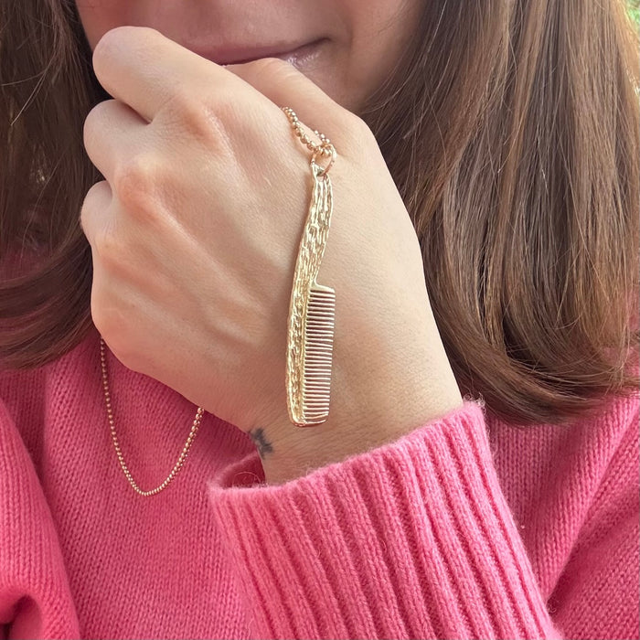 Large 14k Comb Pendant