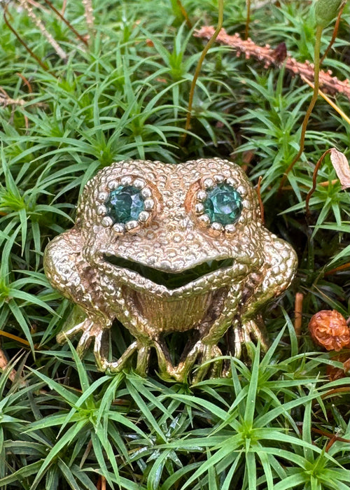 14k Tourmaline Frog Ring
