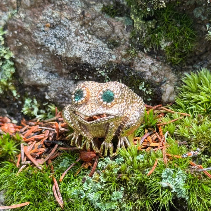 14k Tourmaline Frog Ring