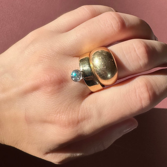 Bespoke 18k .62 Carat Diamond Offset Band