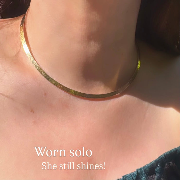 14k Squared Edge Omega Chain