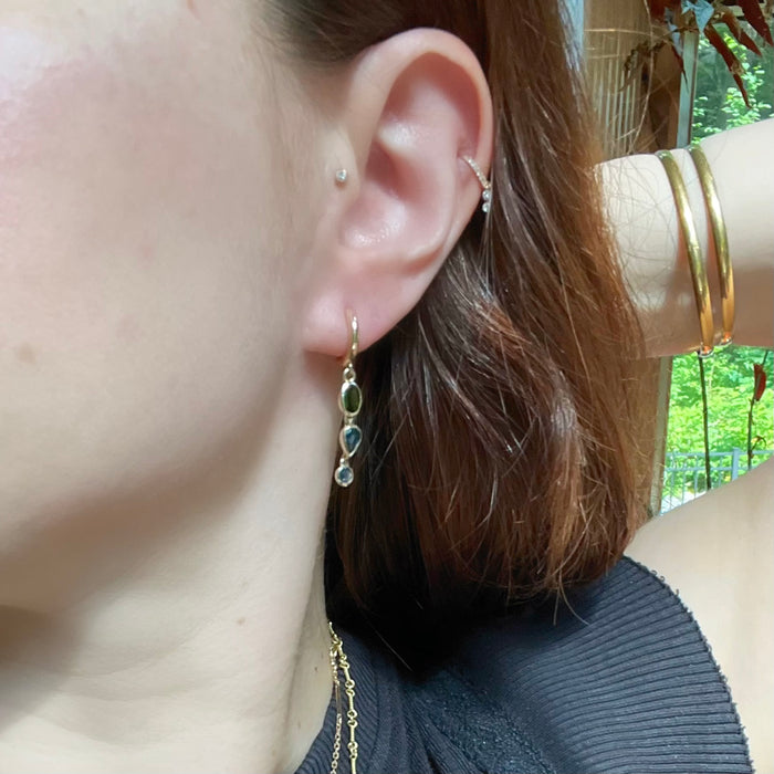 Bespoke 14k Tourmaline and Sapphire Drop Earrings