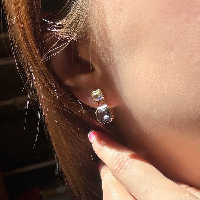 Bespoke 14k Spinel and Moonstone Earrings