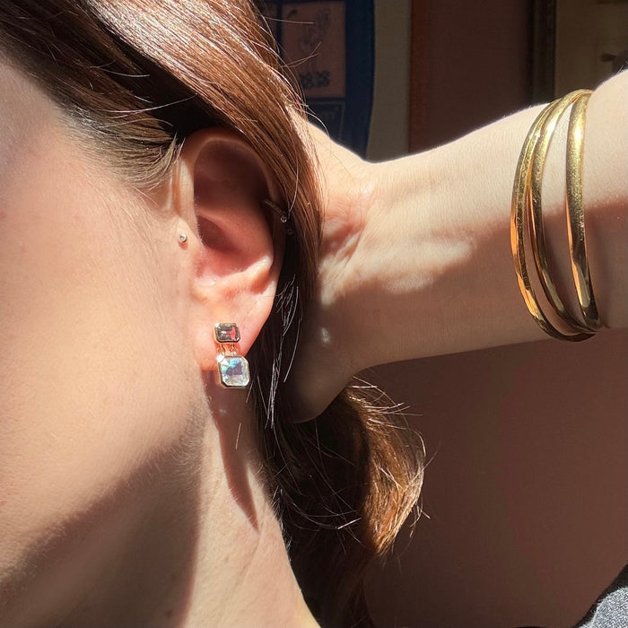 Bespoke 14k Spinel and Moonstone Earrings
