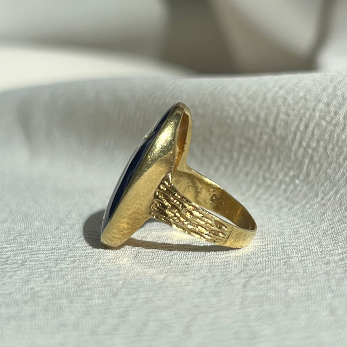 18k Enamel Fish Ring