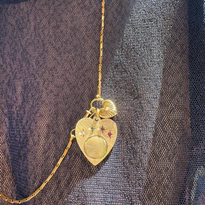14k DEAR Acrostic Heart Pendant