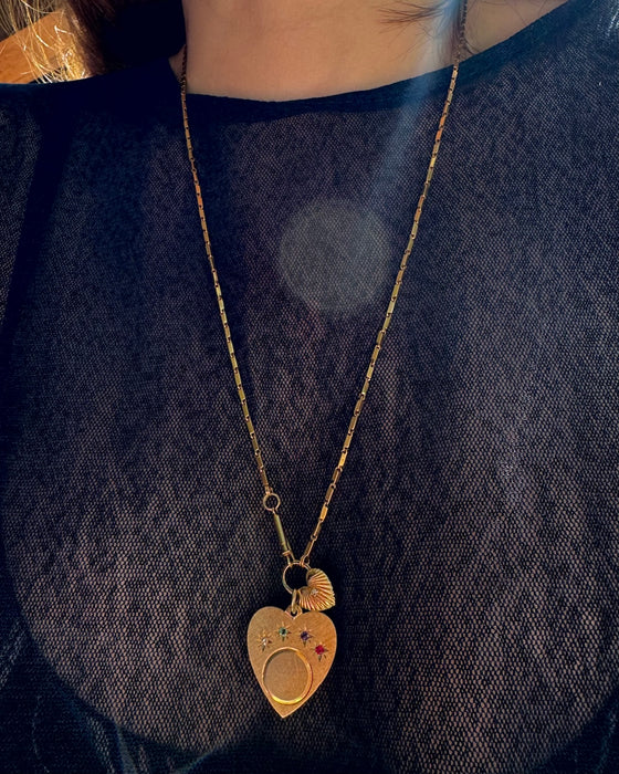 14k DEAR Acrostic Heart Pendant