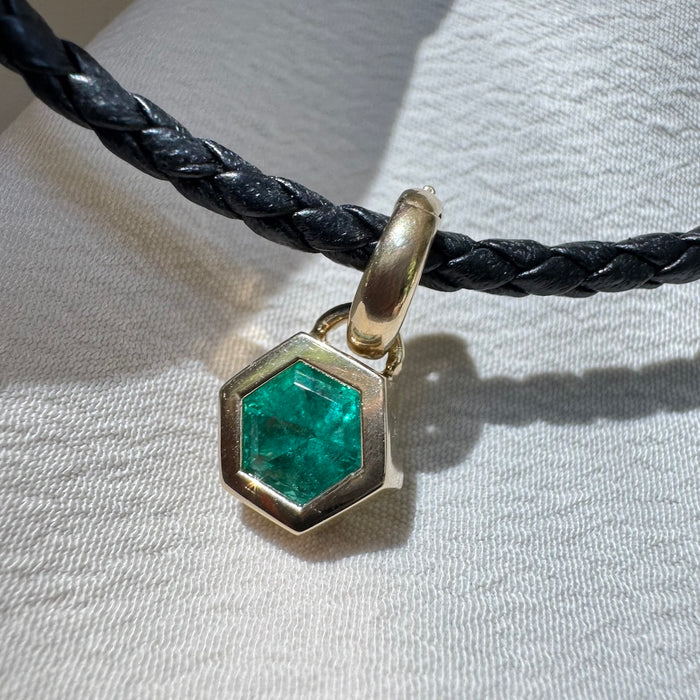 Bespoke 14k 1.08 Carat Emerald Pendant