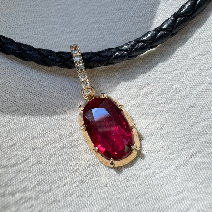 Bespoke 18k 1.35 Carat Collet Set Ruby