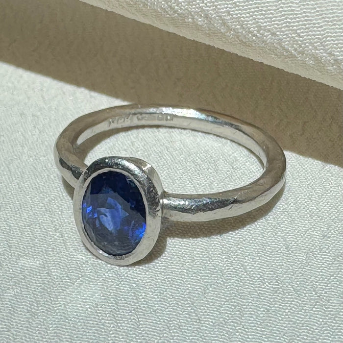 Platinum Bezel Set Sapphire Ring