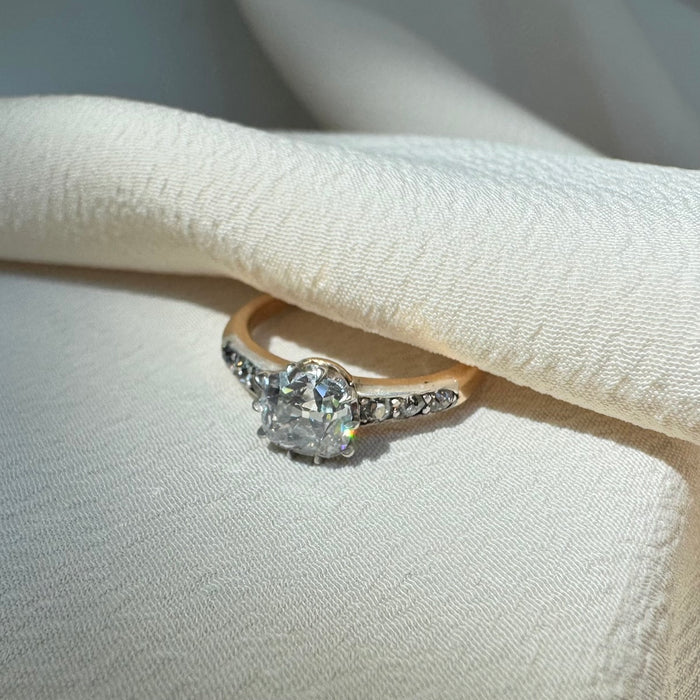 Antique 1 Carat Old Mine Cut Diamond Ring
