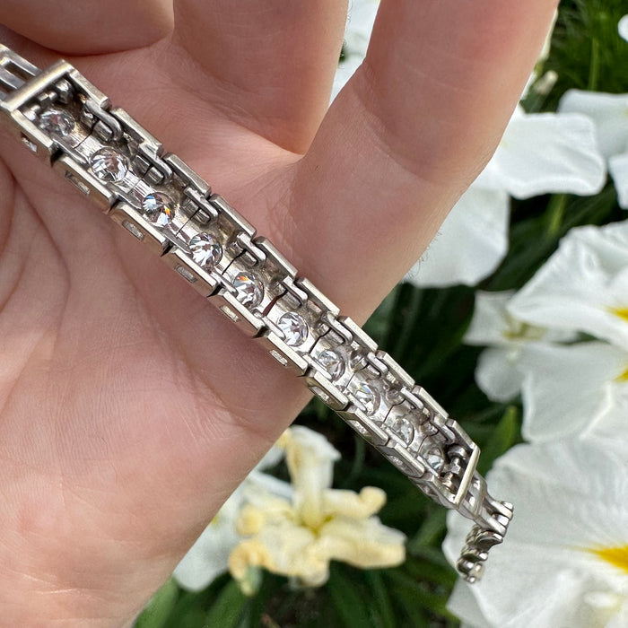 Antique 2.08 Carat Old Euro Diamond Bracelet