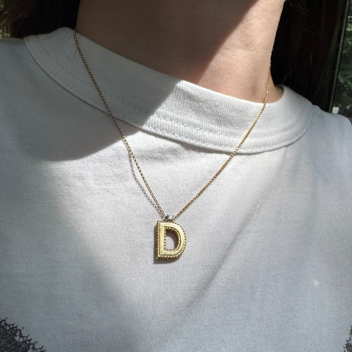 18k Roberto Coin "D" Letter Necklace
