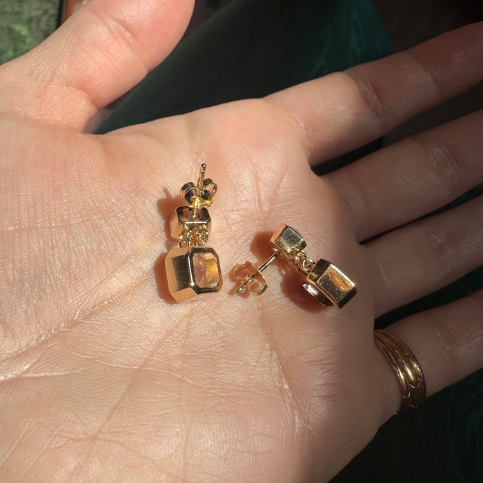 Bespoke 14k Spinel and Moonstone Earrings