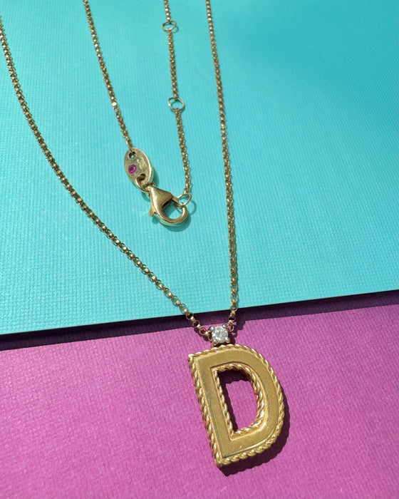18k Roberto Coin "D" Letter Necklace