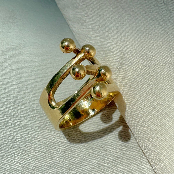 14k Modernist "Jester" Ring