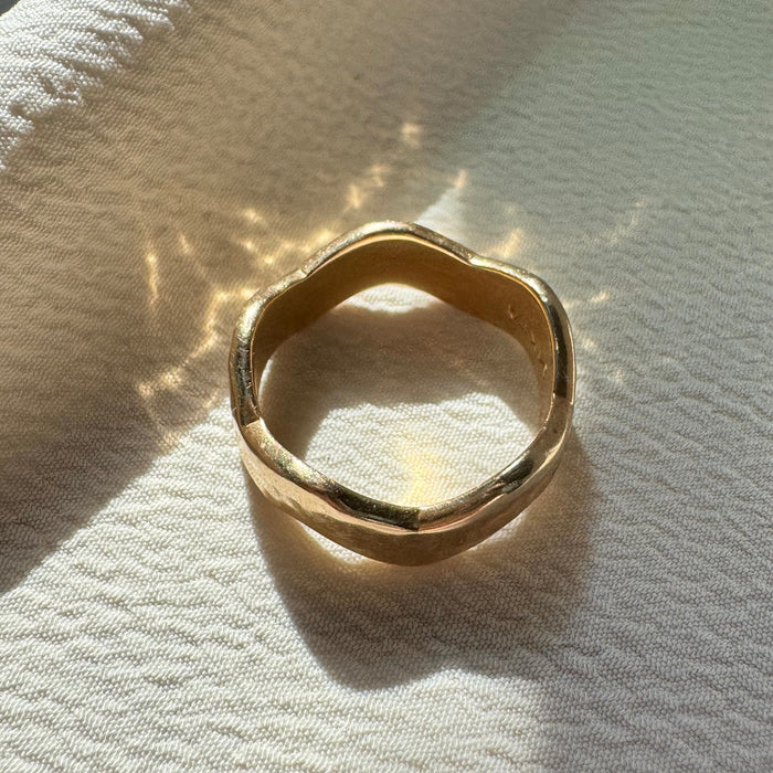 14k Wavy Hammered Eternity Band