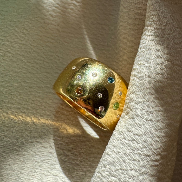 18k Multi Color Diamond Band
