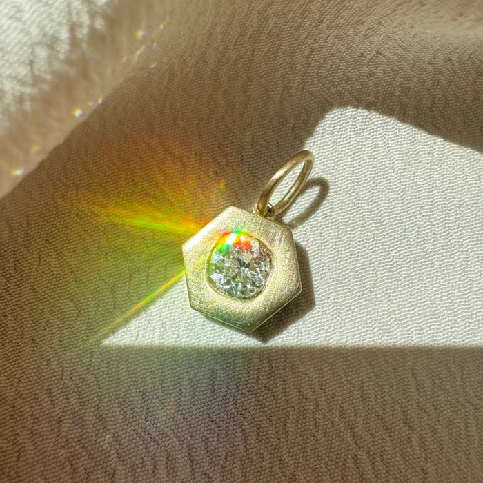Bespoke .62 Old Mine Cut Hex Pendant