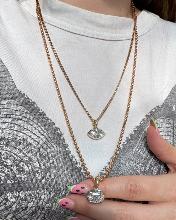 Bespoke 14k Collet Set Lab Diamond Pendants