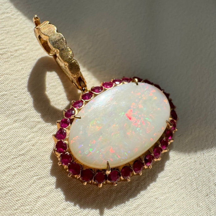 14k Opal and Ruby Conversion Pendant