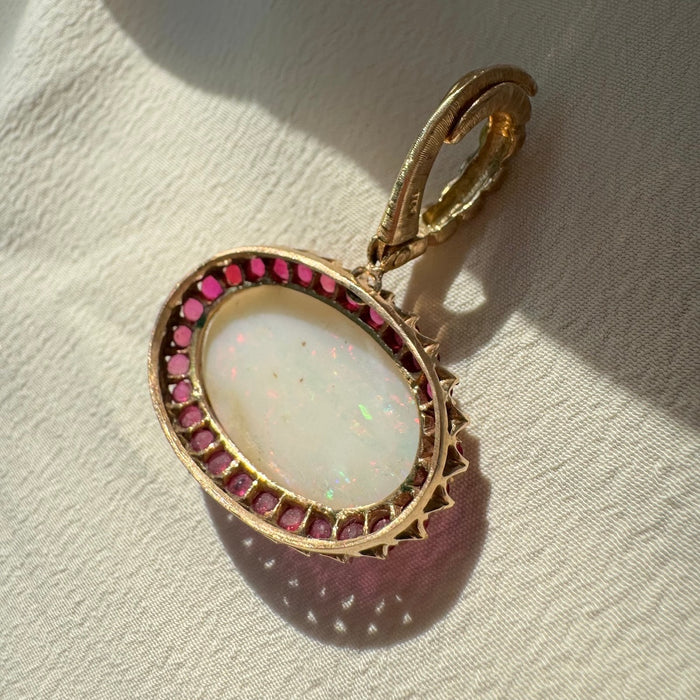 14k Opal and Ruby Conversion Pendant