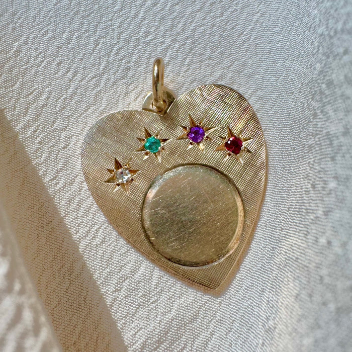 14k DEAR Acrostic Heart Pendant
