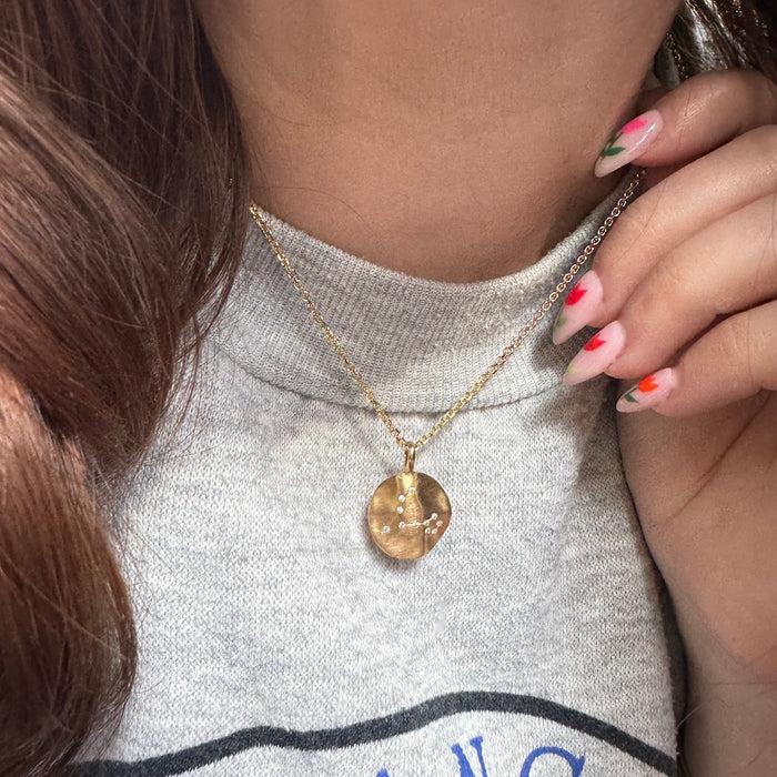 14k Pisces Diamond Constellation Charm