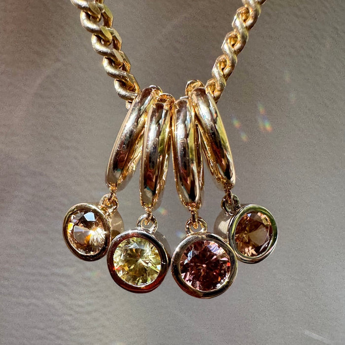 Bespoke 14k Zircon Drop Huggie Earrings