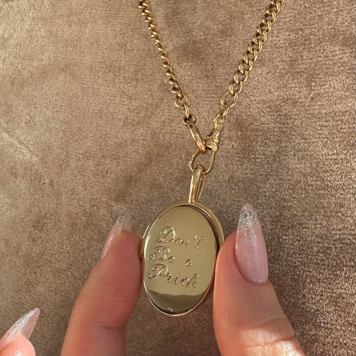 Bespoke 14k "Don't Be a Prick" Swivel Pendant