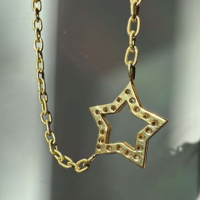 14k Diamond Star Necklace