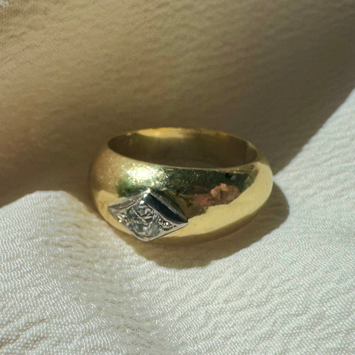18k Solid Diamond Dome Ring