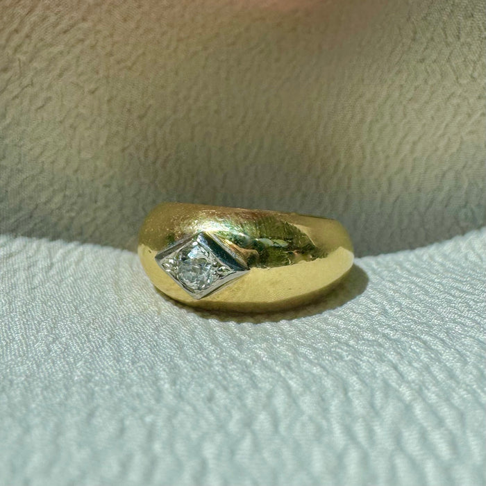18k Solid Diamond Dome Ring