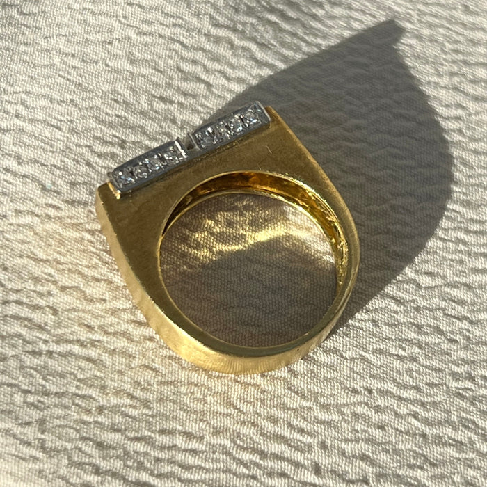 18k Mod Diamond Double Square Ring