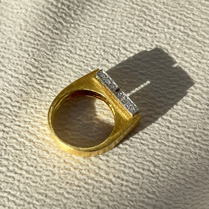 18k Mod Diamond Double Square Ring