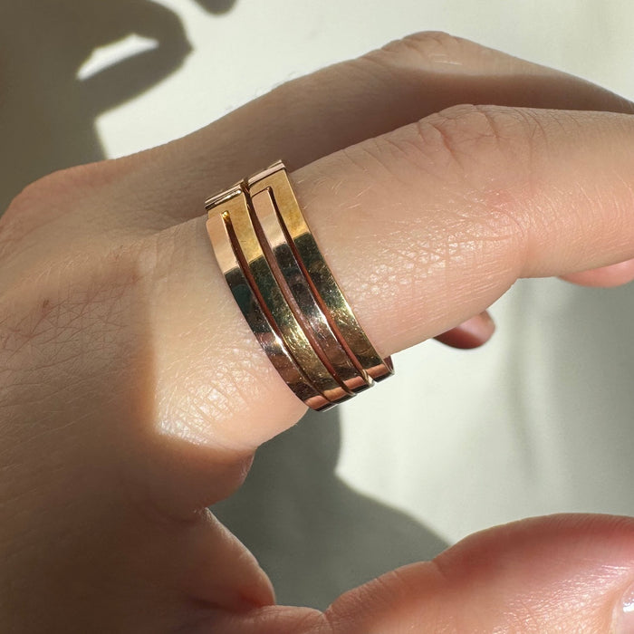 14k Two Tone Interlocking Rings