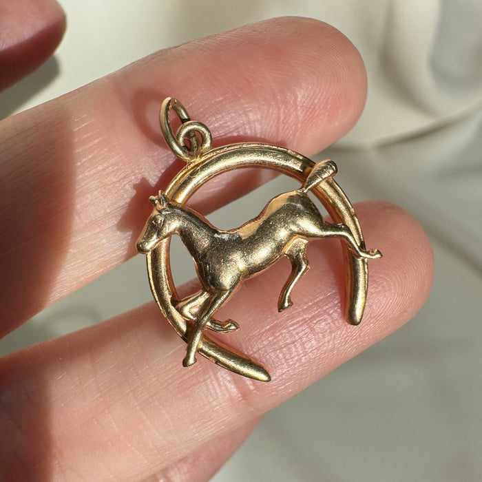 14k Equestrian Horseshoe Charm