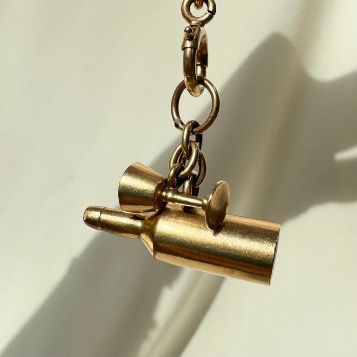 14k Wine and Goblet Charm