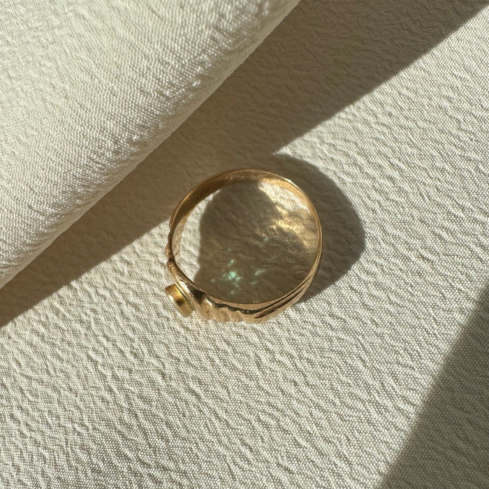 Reimagined 10k Emerald Signet Ring