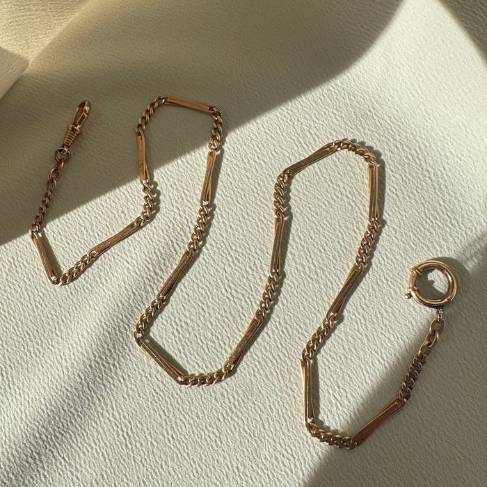 14k 21" Alternating Link Watch Chain