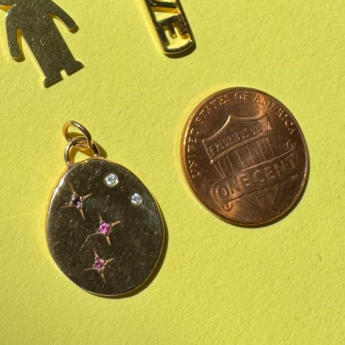 14k Star Set Gemstone Pendant