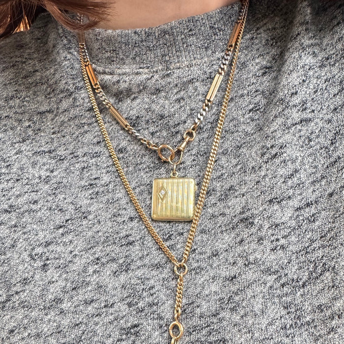 14k 18.5" Two Tone Watch Chain