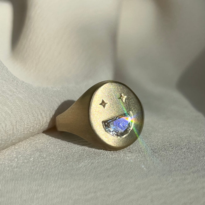 Bespoke 14k Starry Eyed Signet