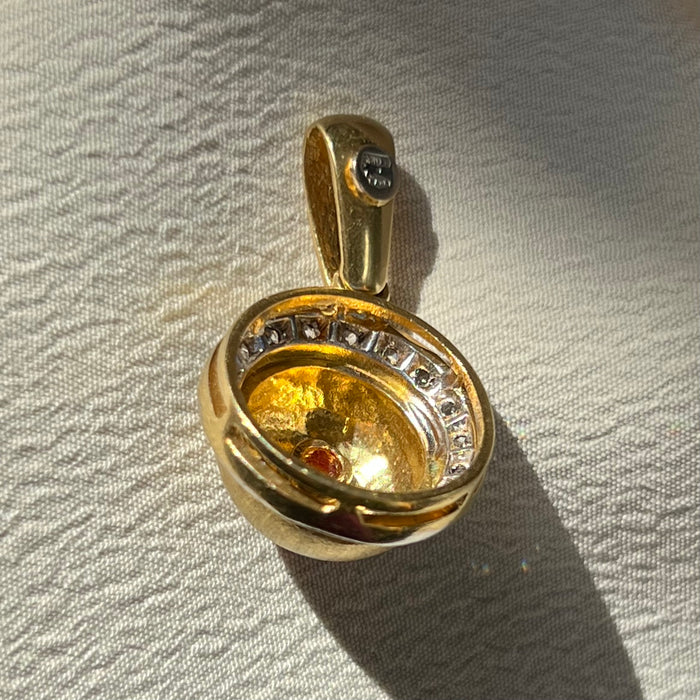 Italian 18k Ruby and Diamond Pendant