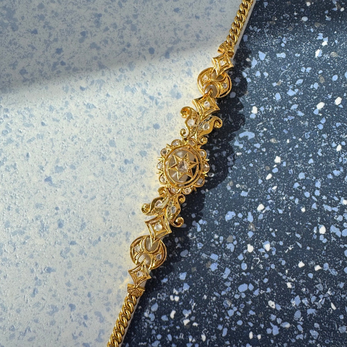 18k Rose Cut Diamond Star Bracelet